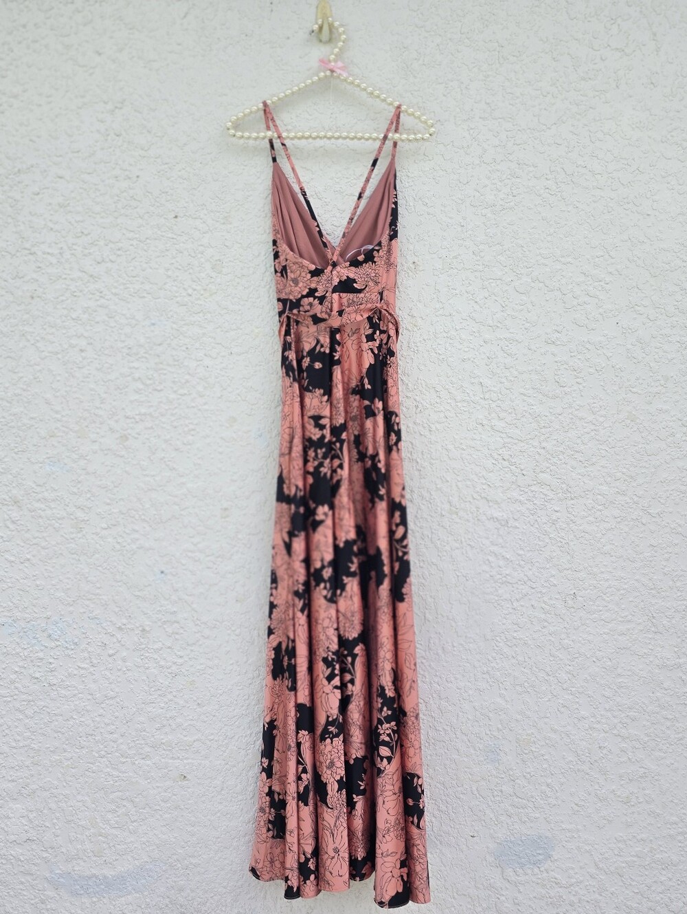 Tea Gardens Rusty Rose Floral Print Satin Maxi Dress Size Xs - Picture 6 of 9